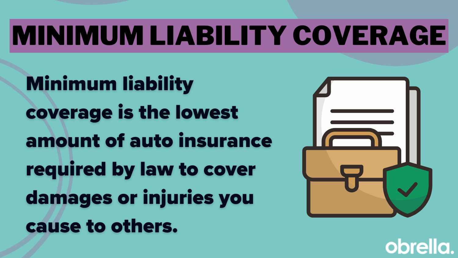 Minimum Liability Coverage definition card: Montana car insurance requirements 