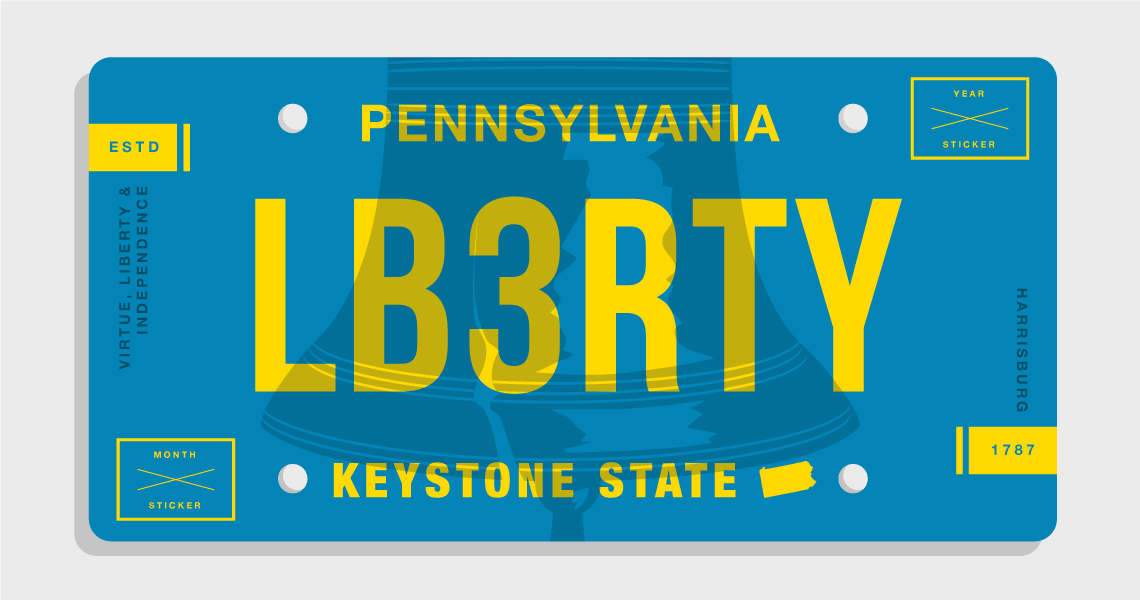 pennsylvania license plate design by Obrella